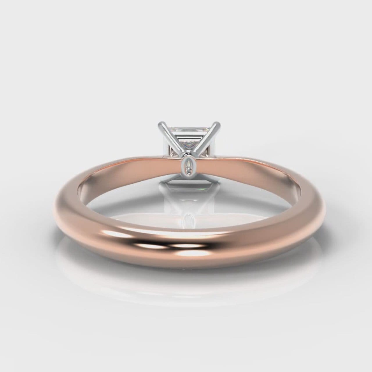 Carrée Solitaire Princess Cut Diamond Engagement Ring - Rose Gold