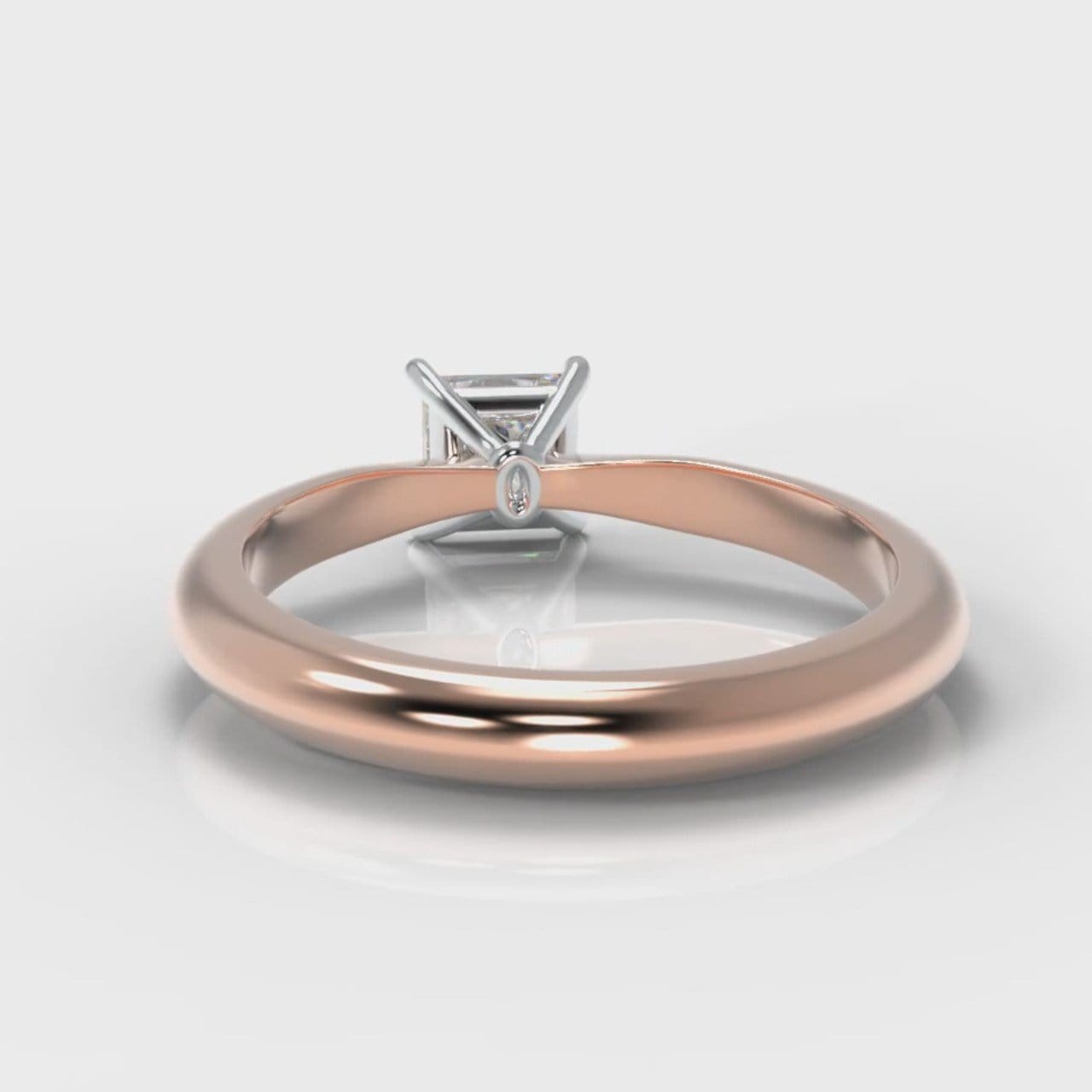 Carrée Solitaire Princess Cut Diamond Engagement Ring - Rose Gold