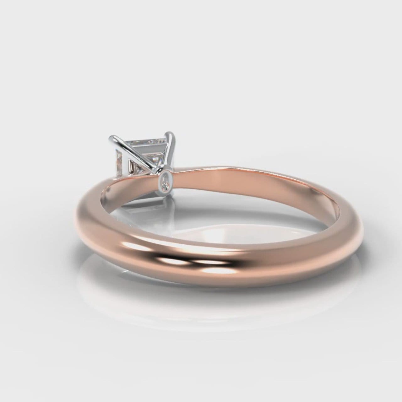 Carrée Solitaire Princess Cut Diamond Engagement Ring - Rose Gold