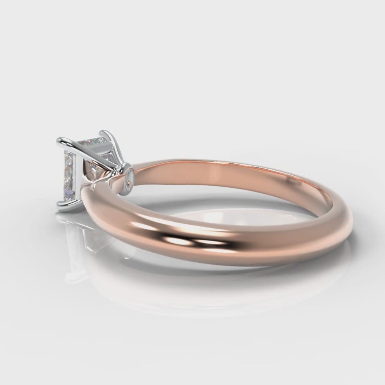 Carrée Solitaire Princess Cut Diamond Engagement Ring - Rose Gold