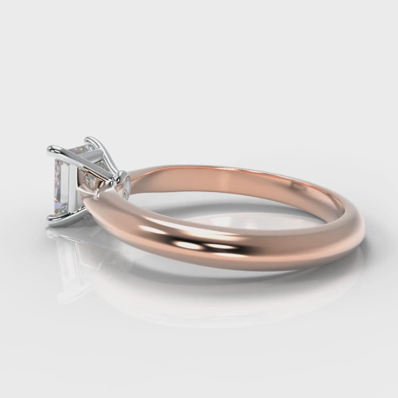 Carrée Solitaire Princess Cut Diamond Engagement Ring - Rose Gold