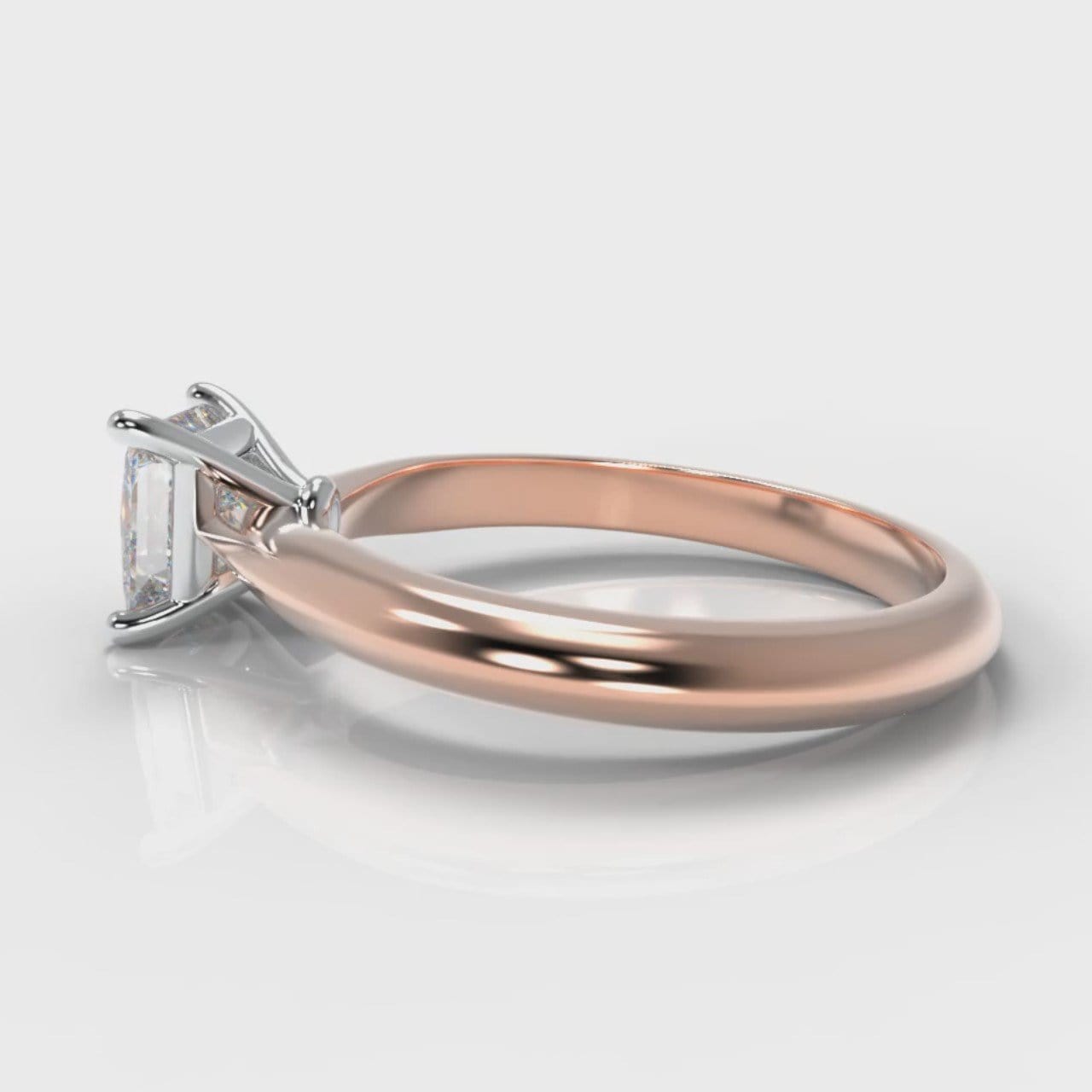 Carrée Solitaire Princess Cut Diamond Engagement Ring - Rose Gold