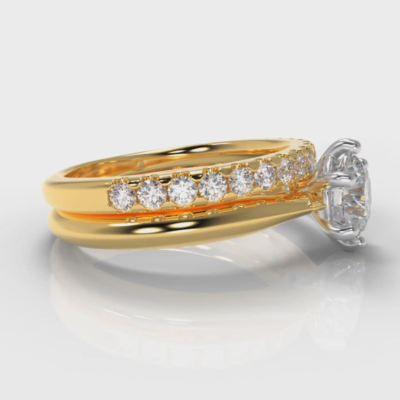 Star Solitaire Round Brilliant Bridal Set - Yellow Gold