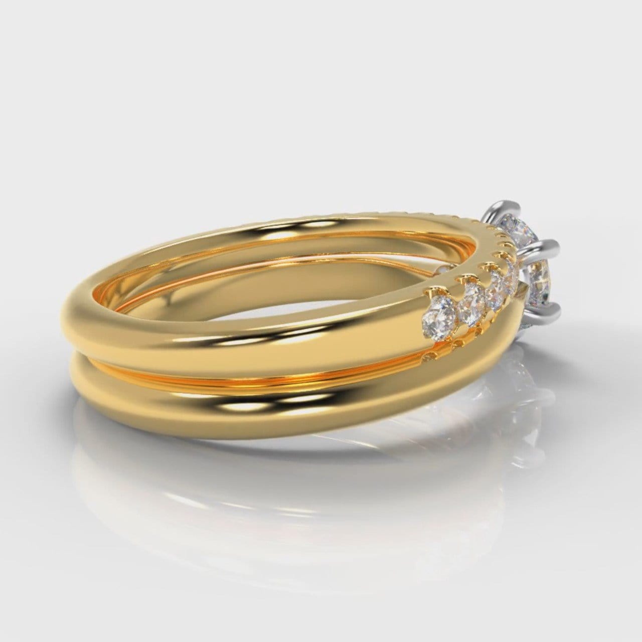 Star Solitaire Round Brilliant Bridal Set - Yellow Gold
