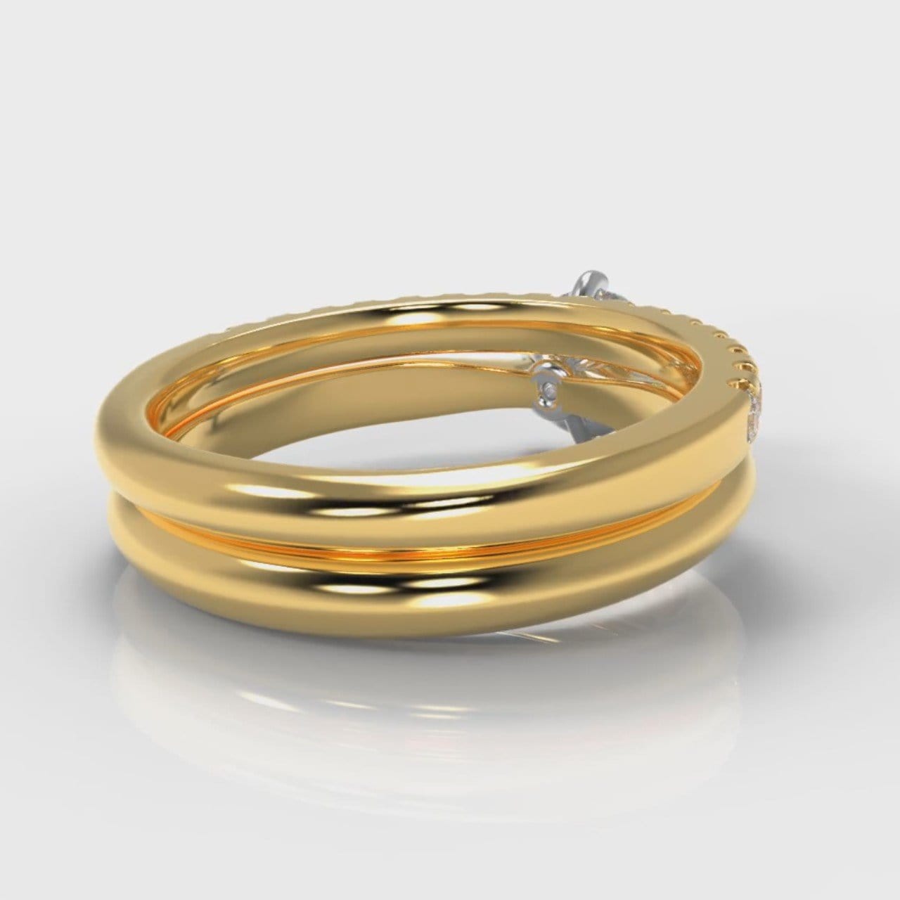 Star Solitaire Round Brilliant Bridal Set - Yellow Gold