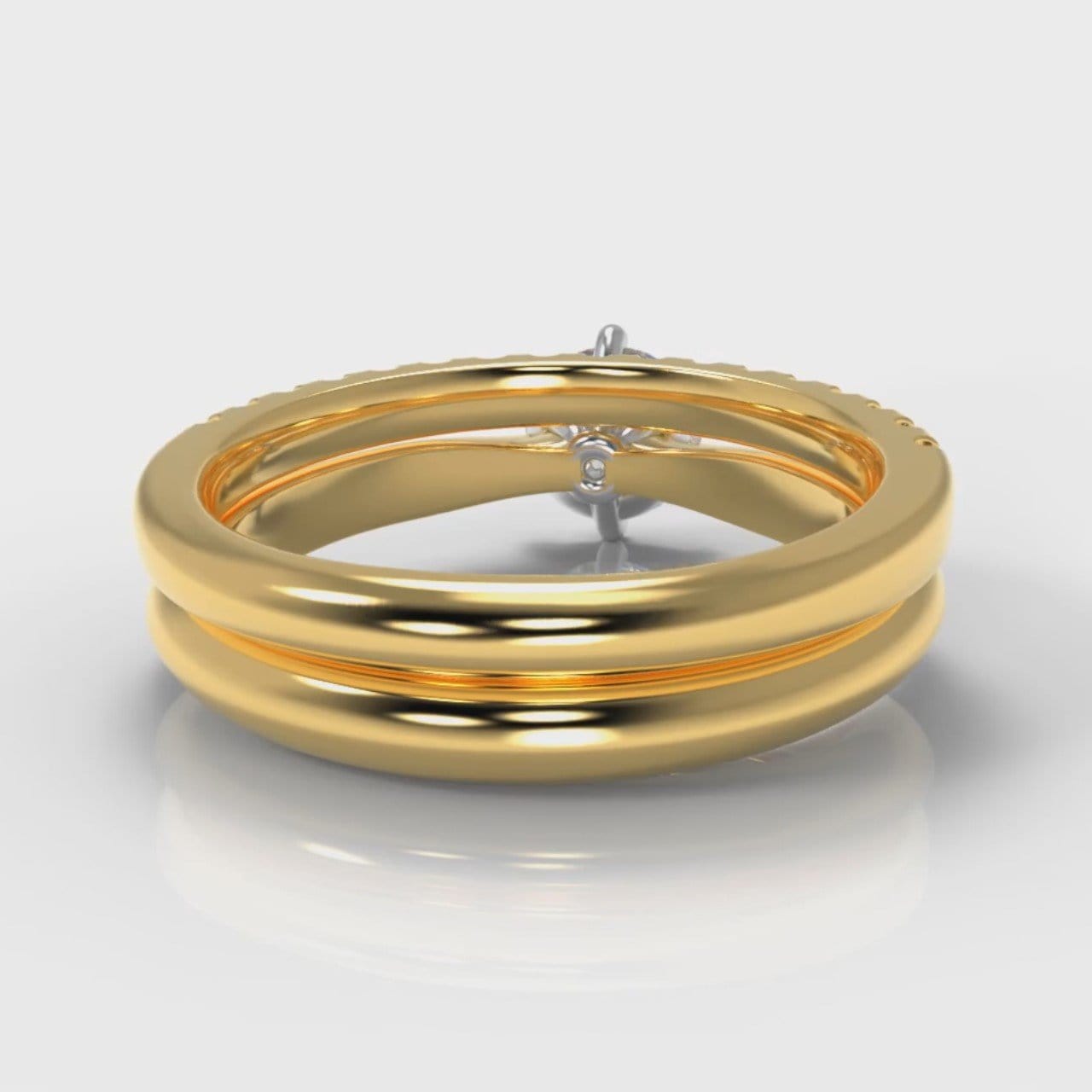 Star Solitaire Round Brilliant Bridal Set - Yellow Gold