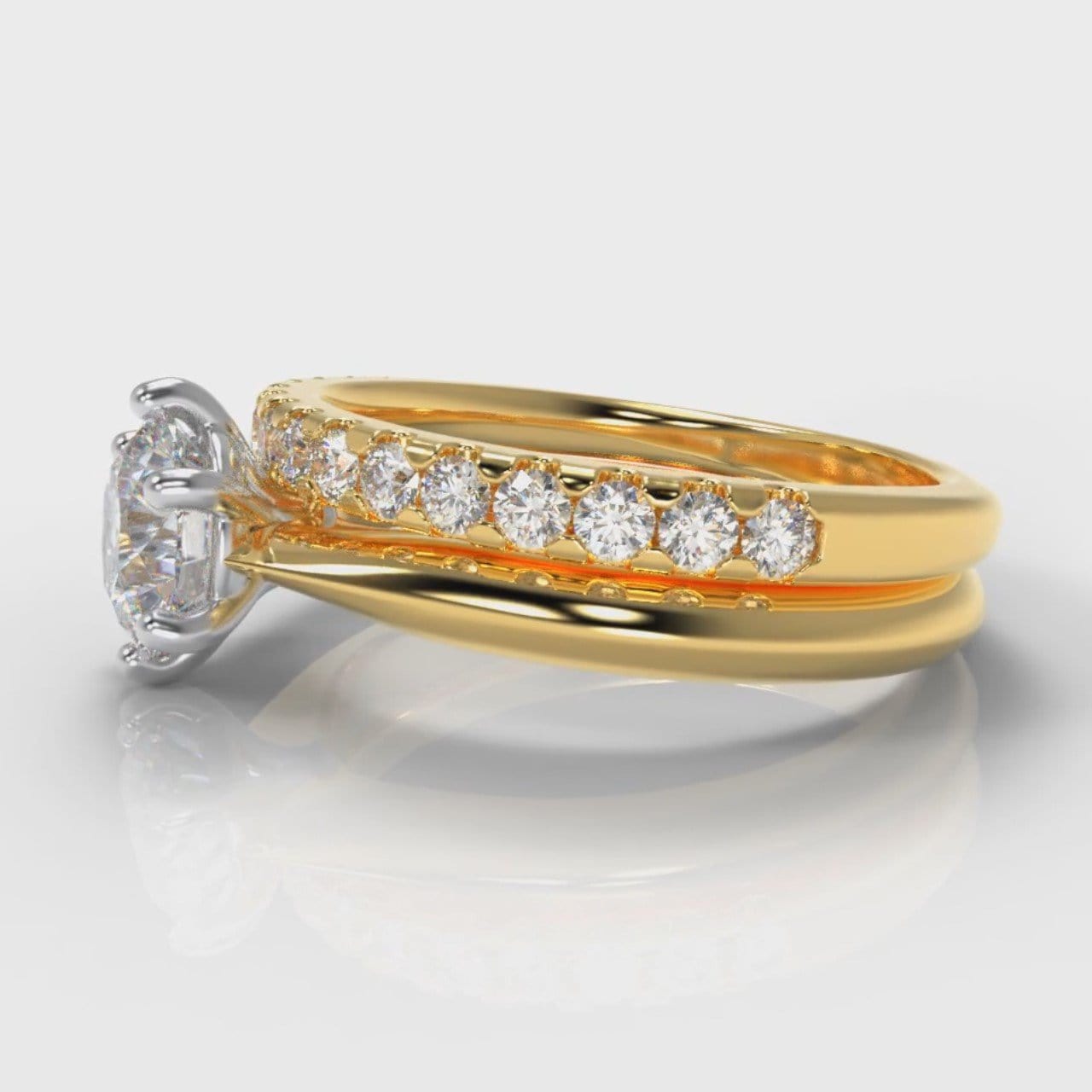 Star Solitaire Round Brilliant Bridal Set - Yellow Gold