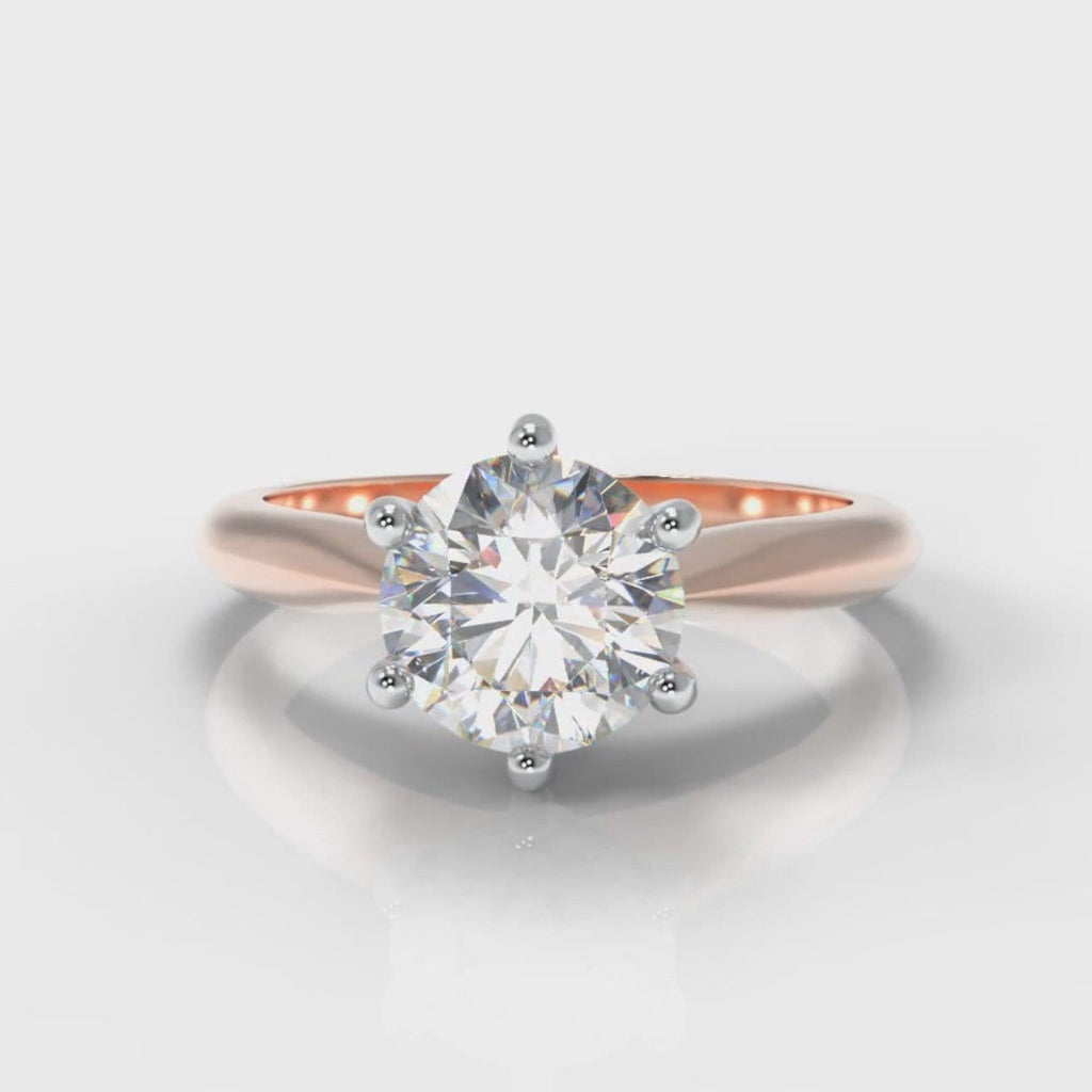 Star Solitaire Round Brilliant Diamond Engagement Ring - Rose Gold