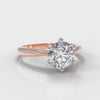 Star Solitaire Round Brilliant Diamond Engagement Ring - Rose Gold