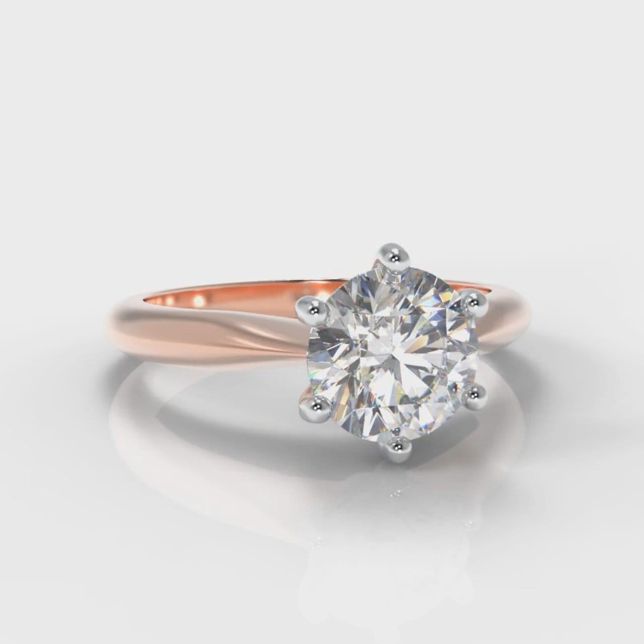 Star Solitaire Round Brilliant Diamond Engagement Ring - Rose Gold