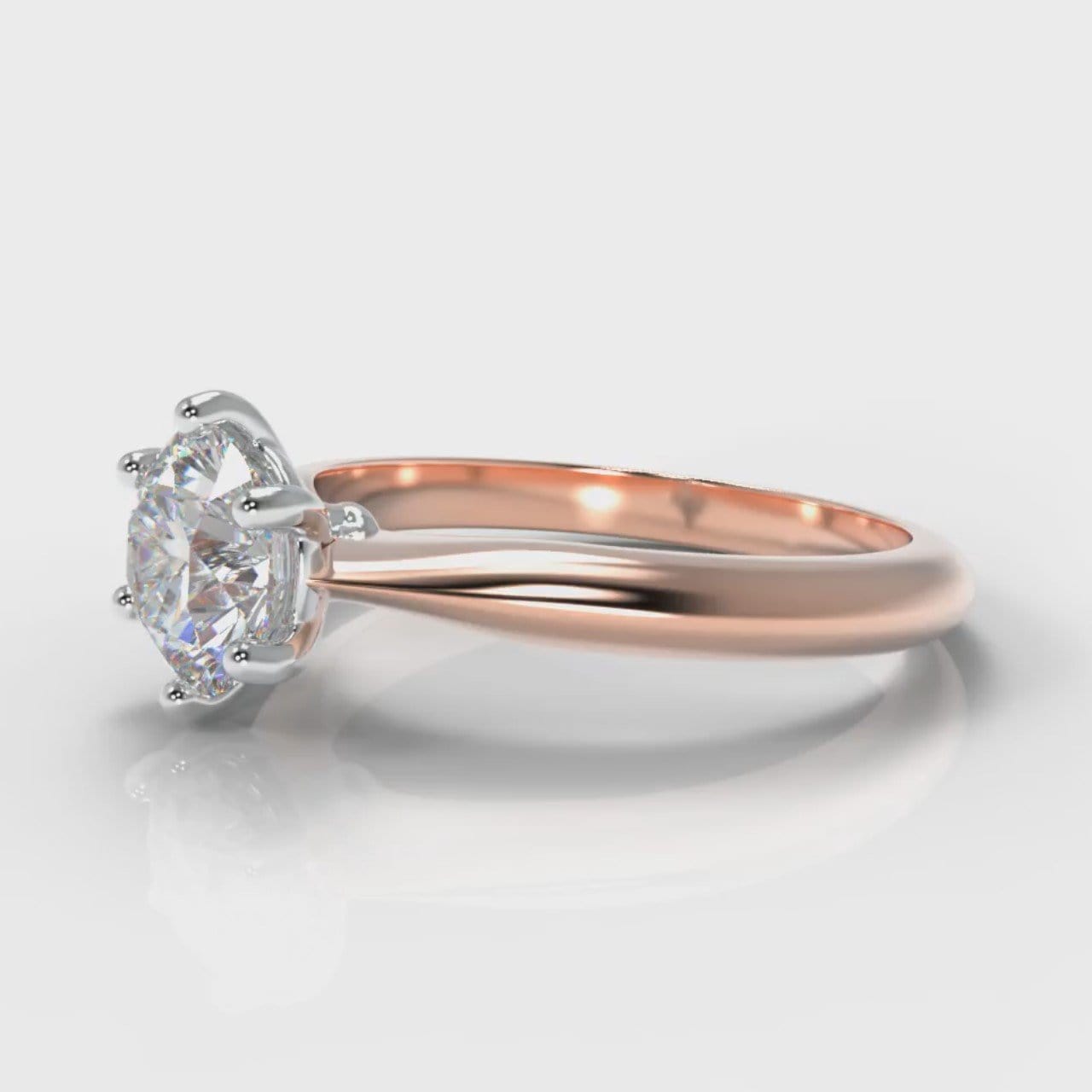 Star Solitaire Round Brilliant Diamond Engagement Ring - Rose Gold
