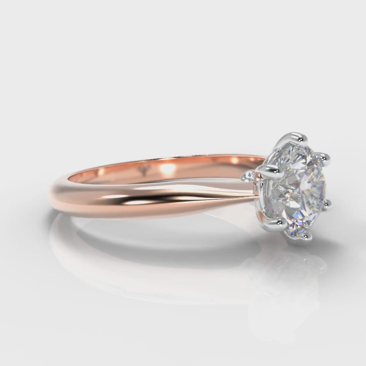 Star Solitaire Round Brilliant Diamond Engagement Ring - Rose Gold
