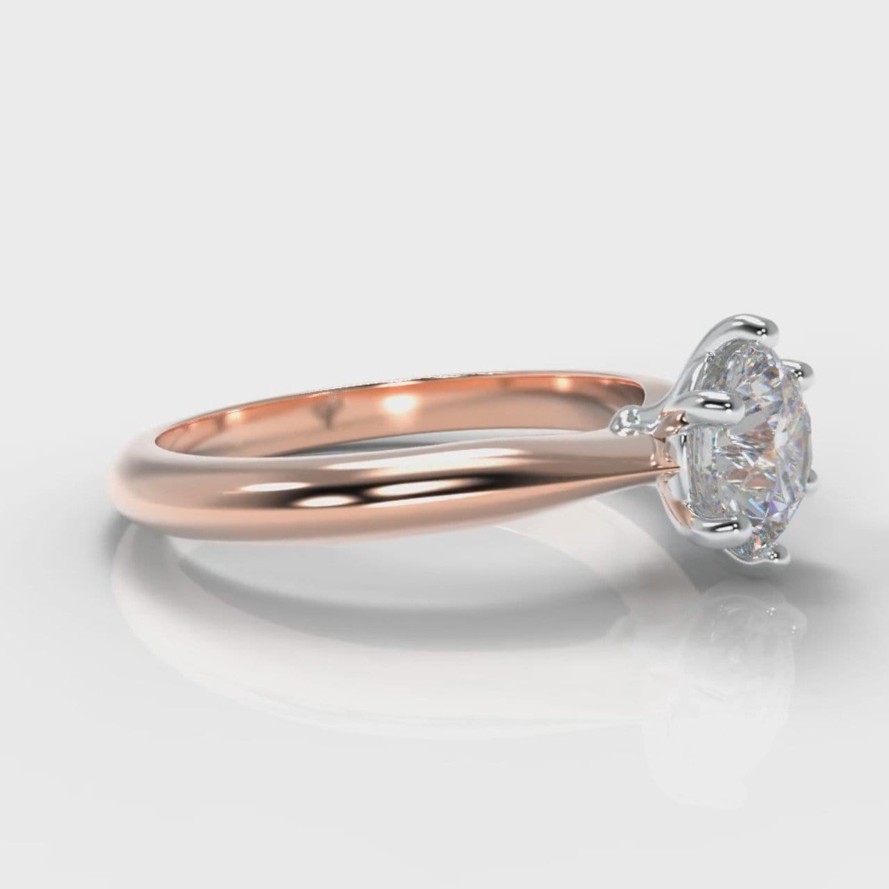 Star Solitaire Round Brilliant Diamond Engagement Ring - Rose Gold