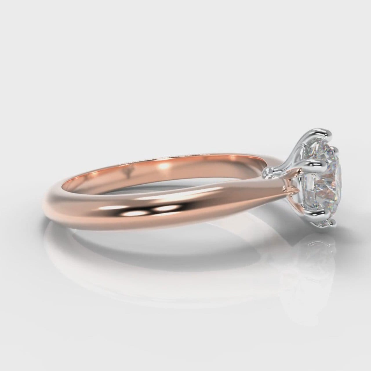 Star Solitaire Round Brilliant Diamond Engagement Ring - Rose Gold