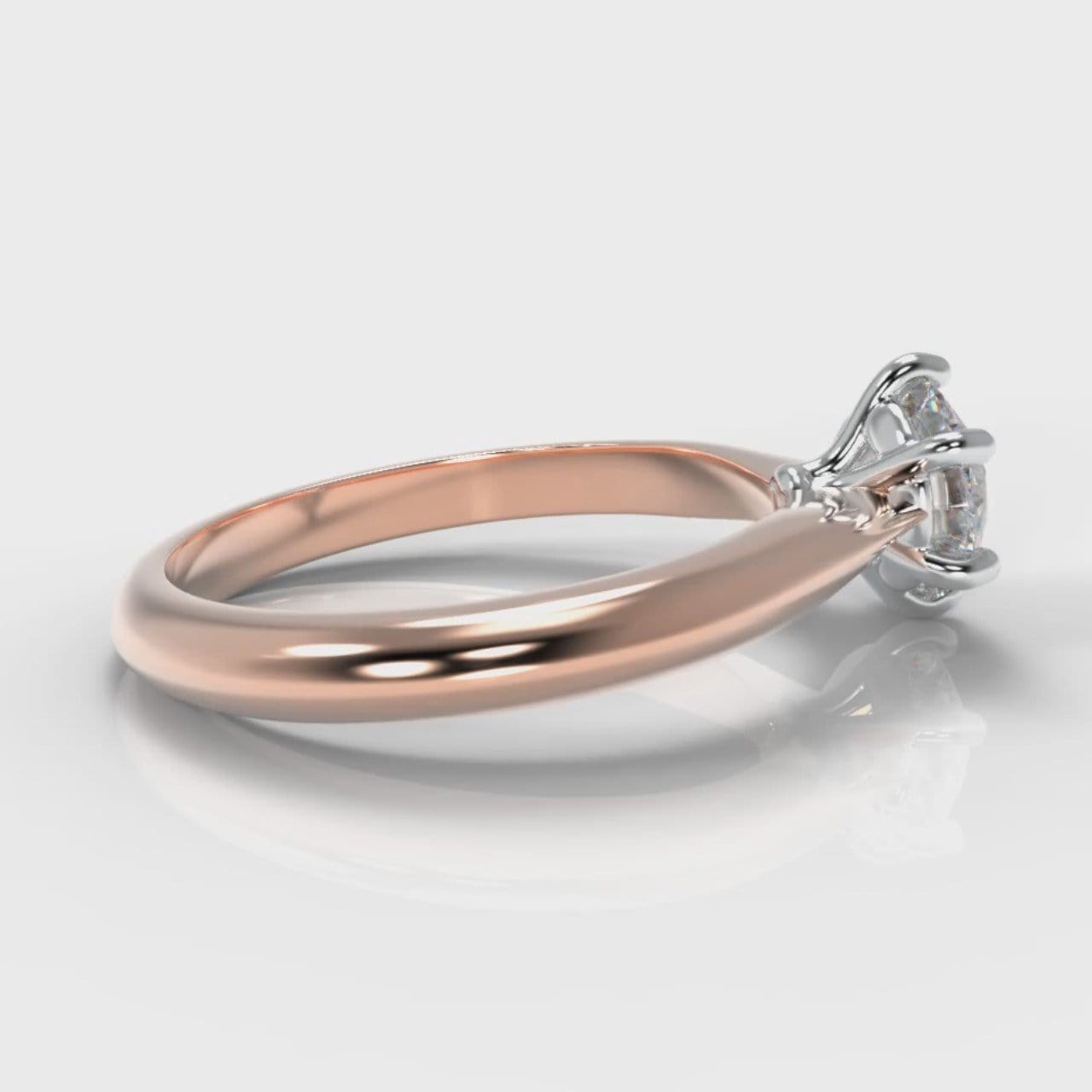 Star Solitaire Round Brilliant Diamond Engagement Ring - Rose Gold