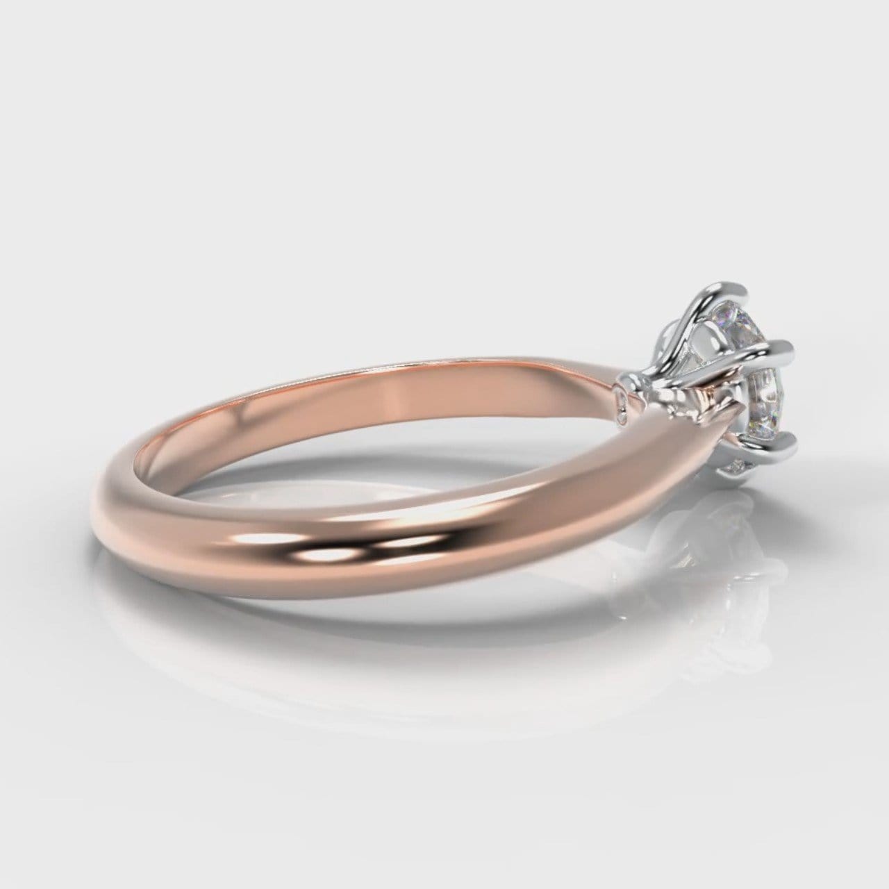 Star Solitaire Round Brilliant Diamond Engagement Ring - Rose Gold