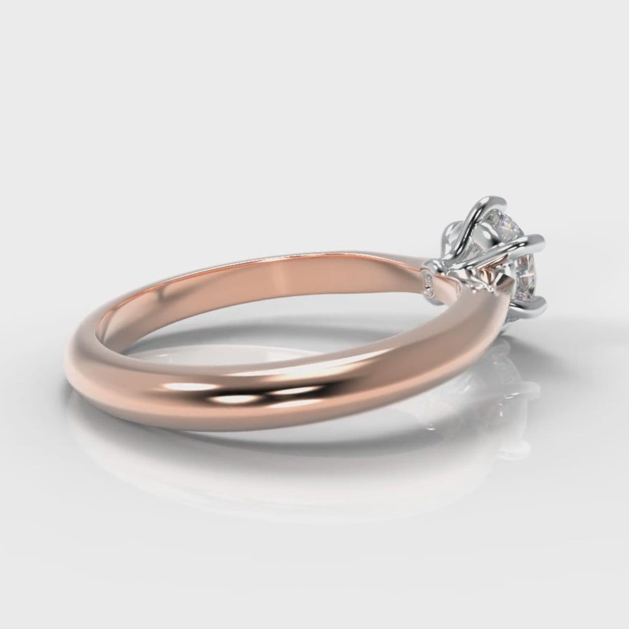 Star Solitaire Round Brilliant Diamond Engagement Ring - Rose Gold