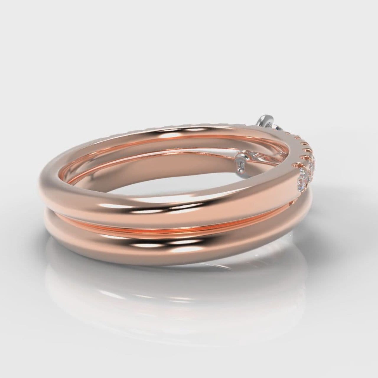 Star Solitaire Round Brilliant Bridal Set - Rose Gold