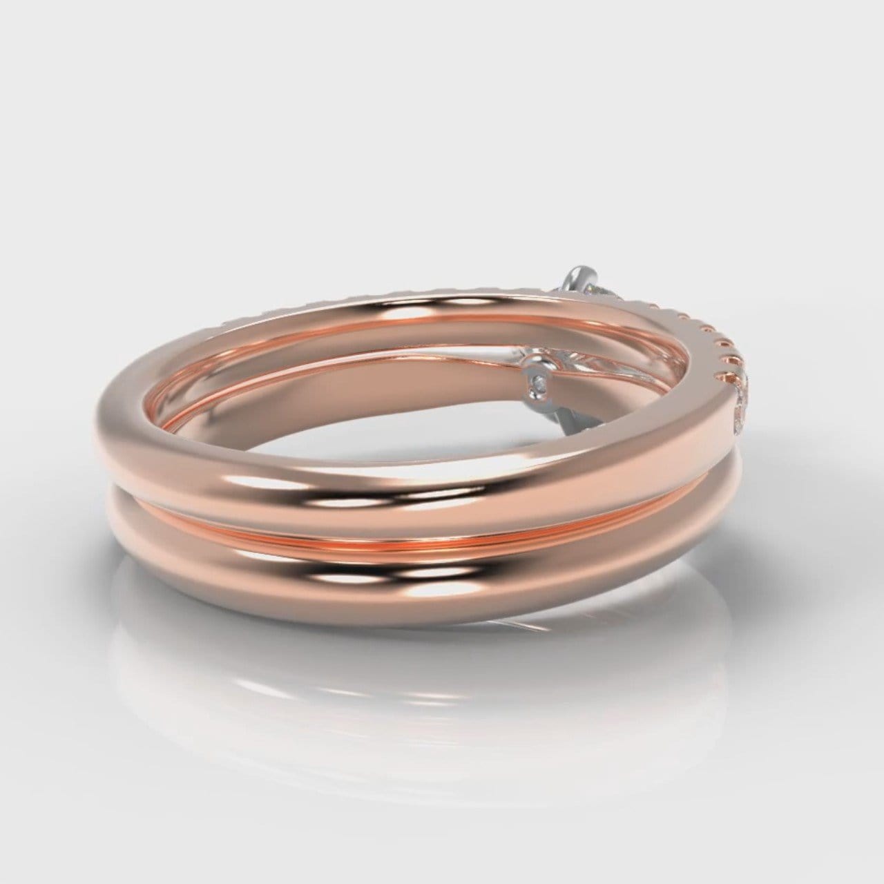 Star Solitaire Round Brilliant Bridal Set - Rose Gold
