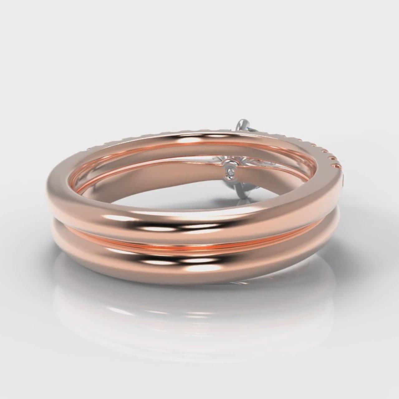 Star Solitaire Round Brilliant Bridal Set - Rose Gold