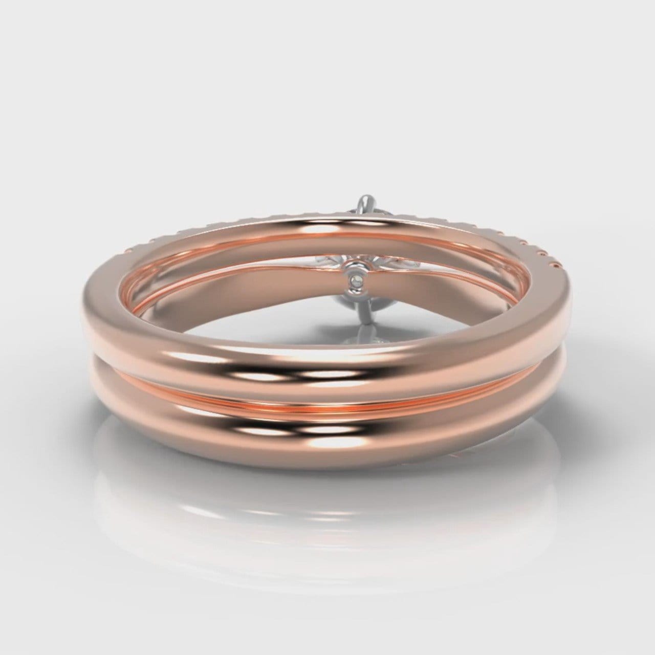 Star Solitaire Round Brilliant Bridal Set - Rose Gold
