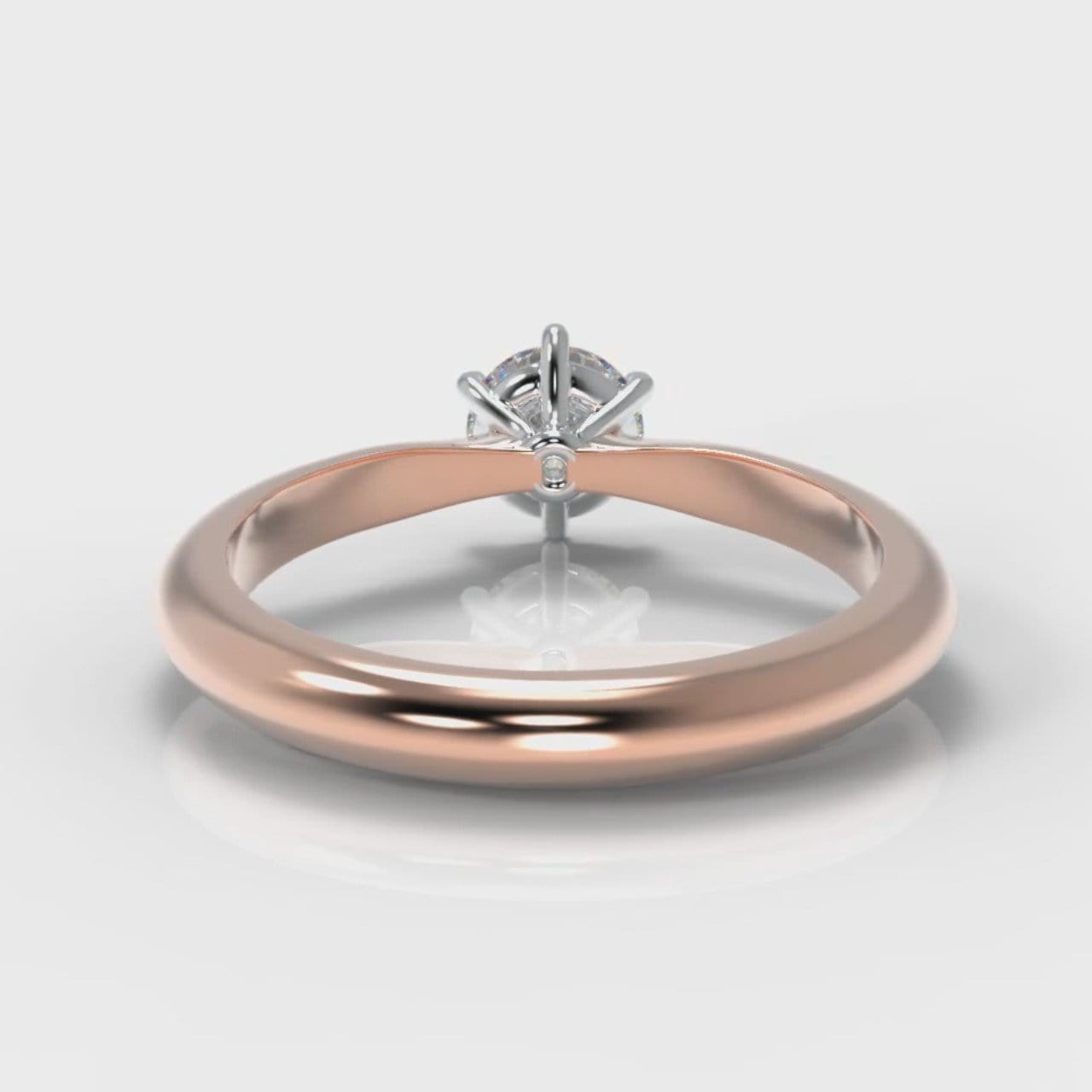 Star Solitaire Round Brilliant Diamond Engagement Ring - Rose Gold