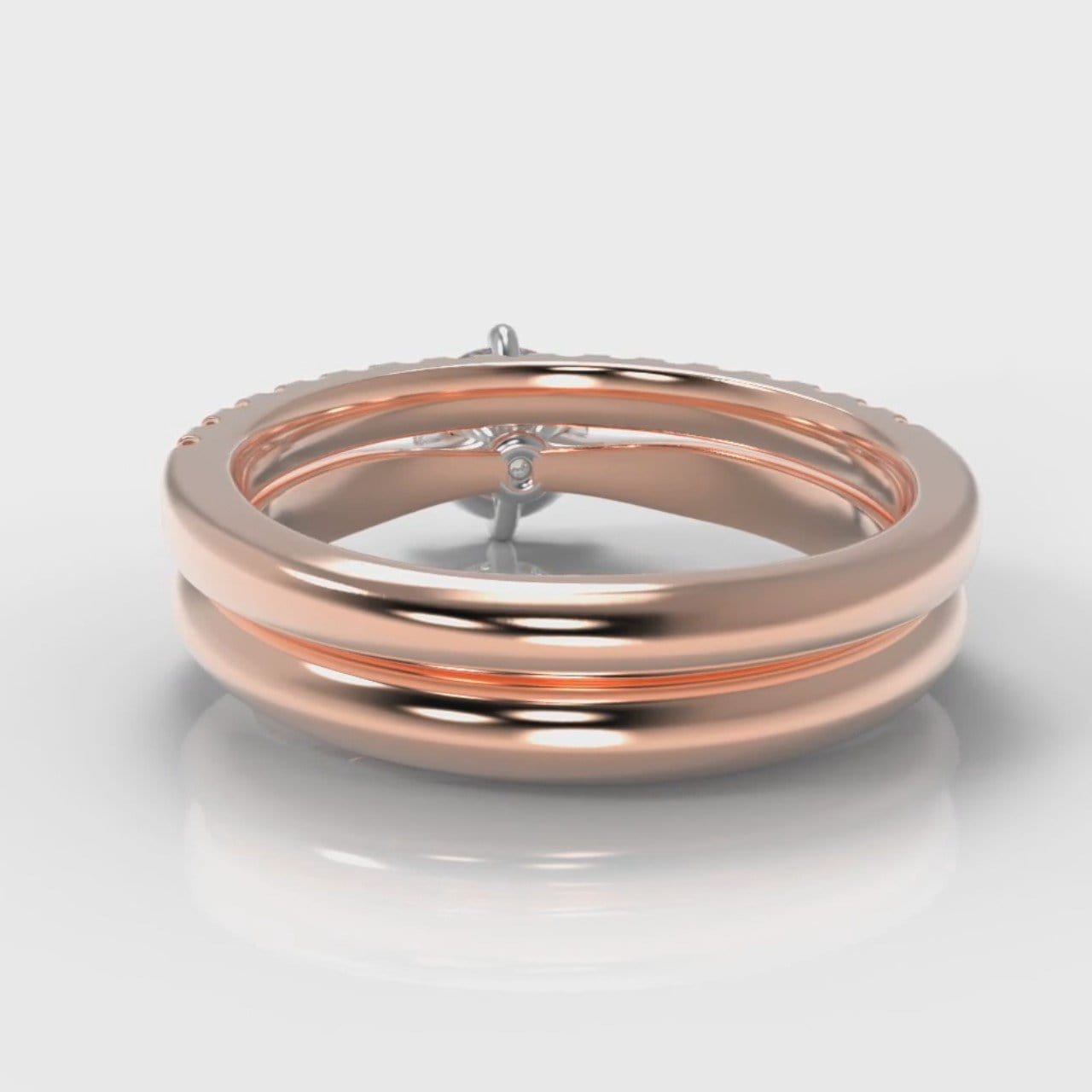 Star Solitaire Round Brilliant Bridal Set - Rose Gold