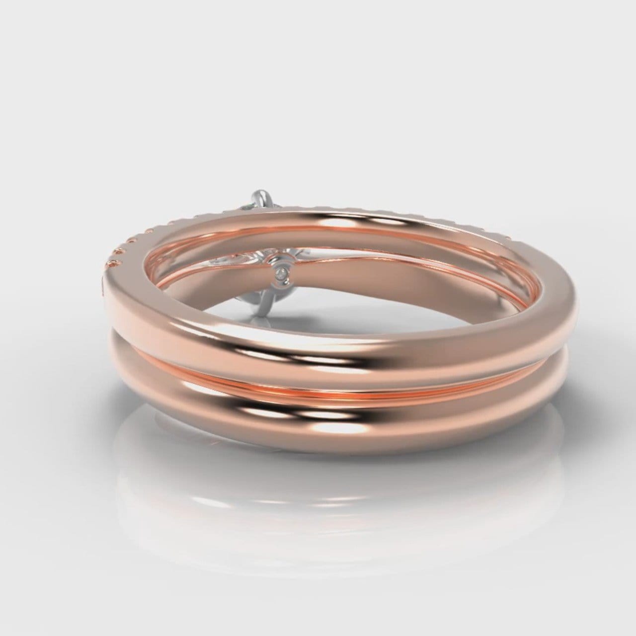 Star Solitaire Round Brilliant Bridal Set - Rose Gold