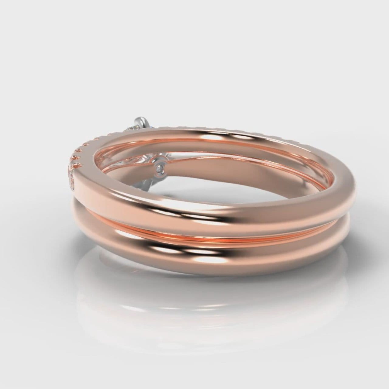 Star Solitaire Round Brilliant Bridal Set - Rose Gold