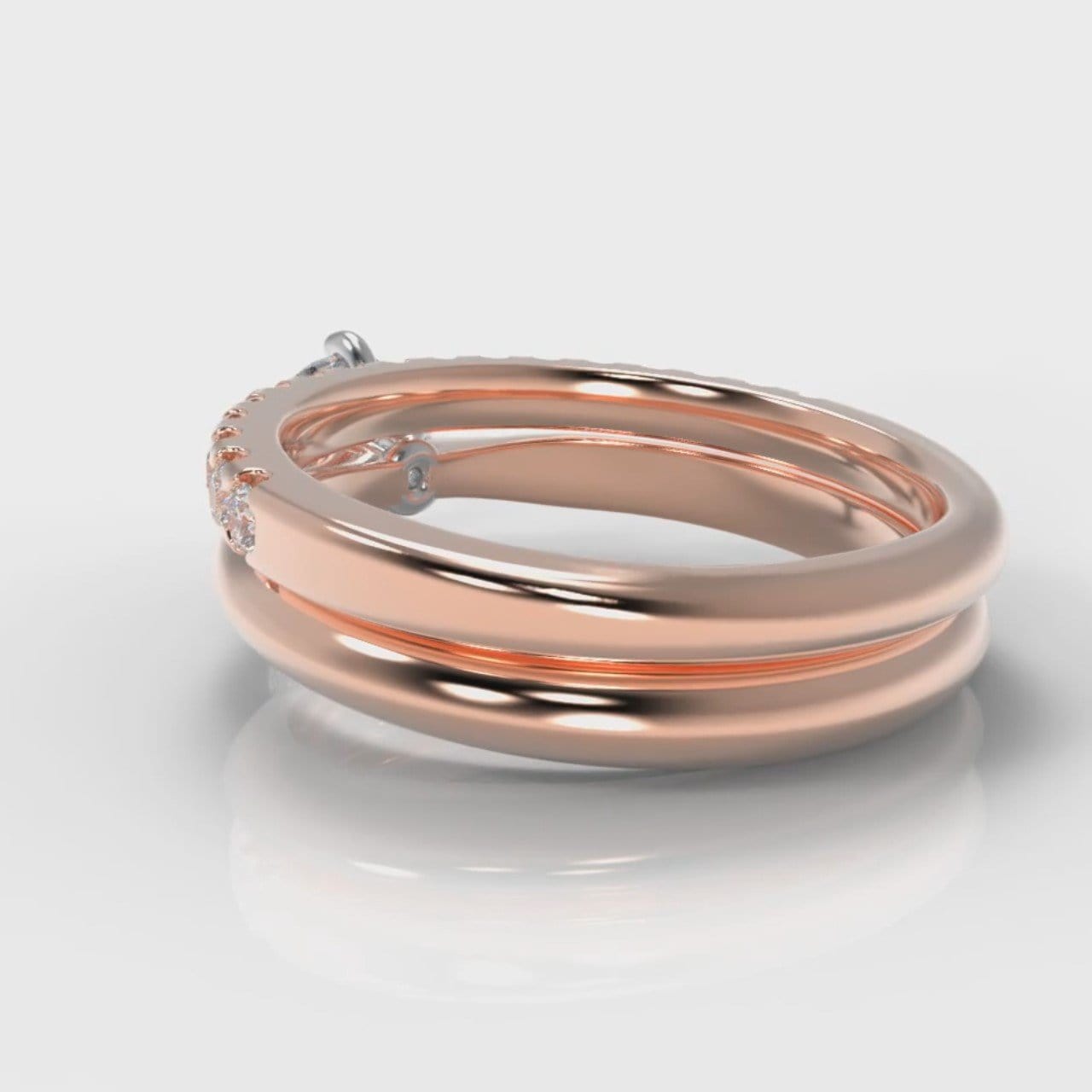 Star Solitaire Round Brilliant Bridal Set - Rose Gold