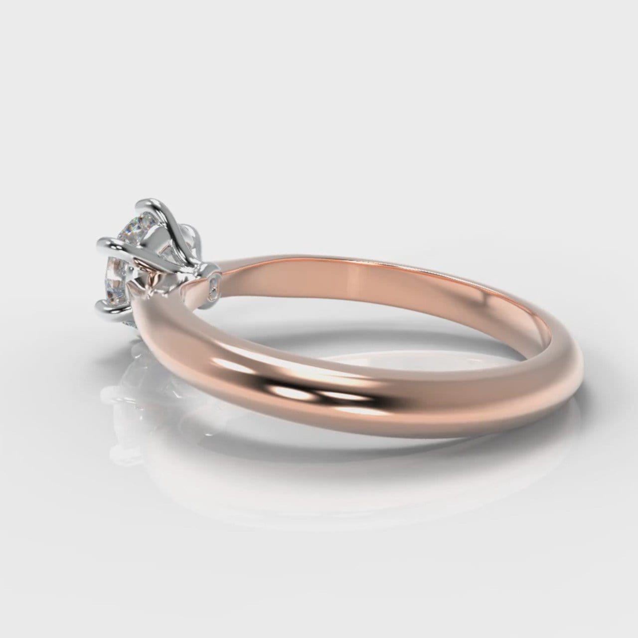 Star Solitaire Round Brilliant Diamond Engagement Ring - Rose Gold