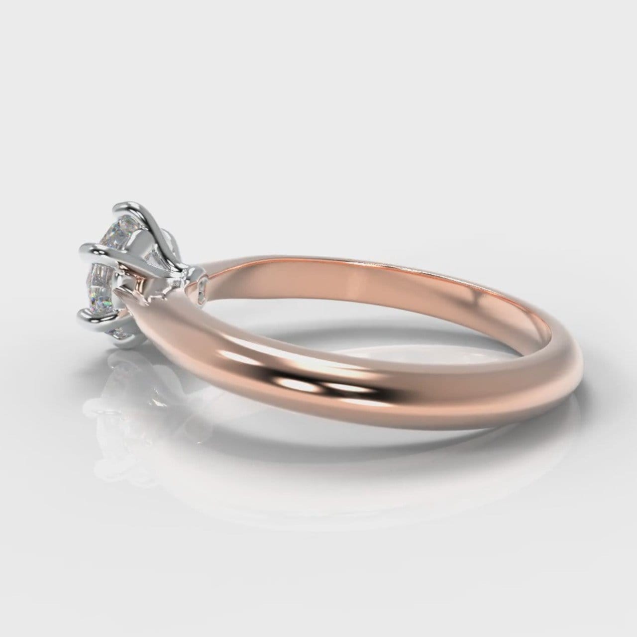 Star Solitaire Round Brilliant Diamond Engagement Ring - Rose Gold