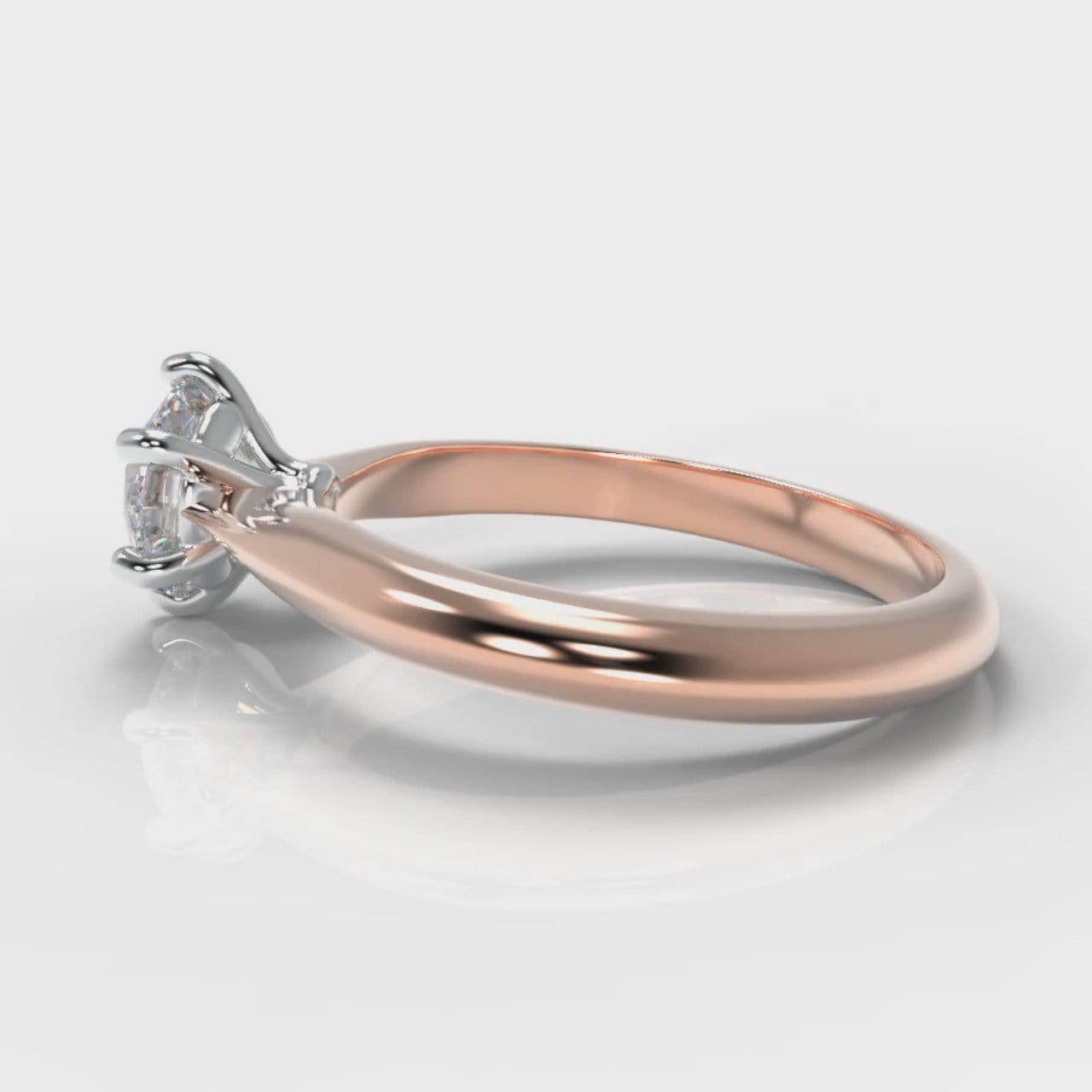 Star Solitaire Round Brilliant Diamond Engagement Ring - Rose Gold