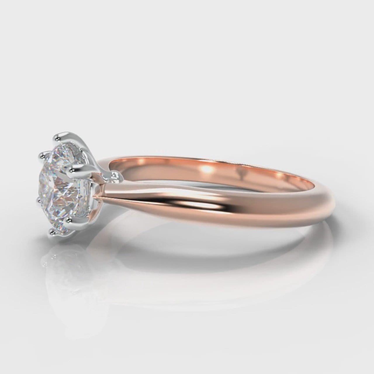Star Solitaire Round Brilliant Diamond Engagement Ring - Rose Gold