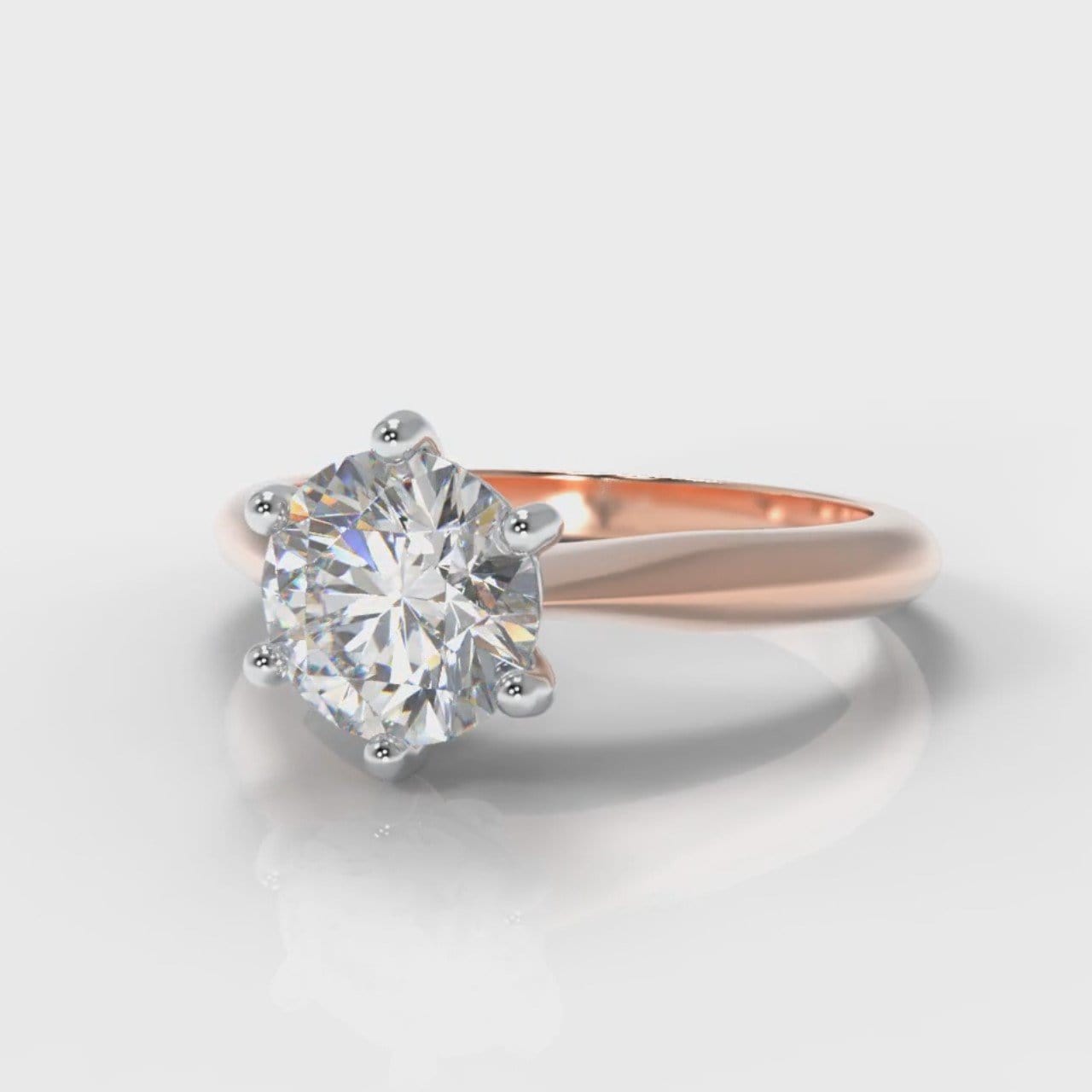 Star Solitaire Round Brilliant Diamond Engagement Ring - Rose Gold