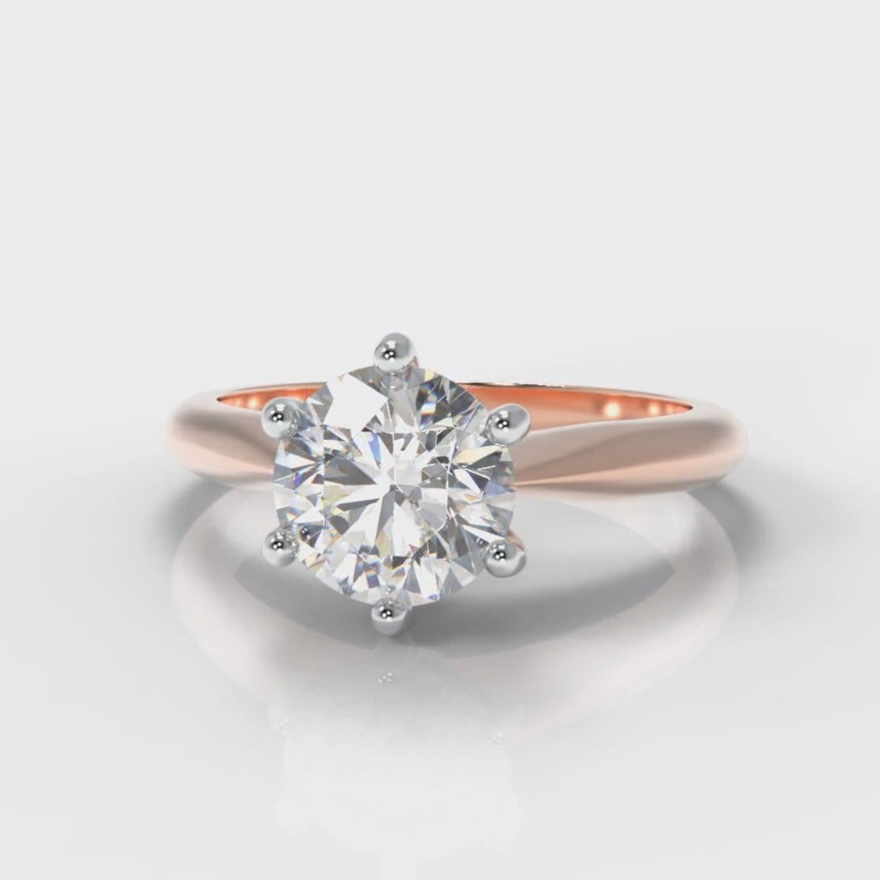 Star Solitaire Round Brilliant Diamond Engagement Ring - Rose Gold