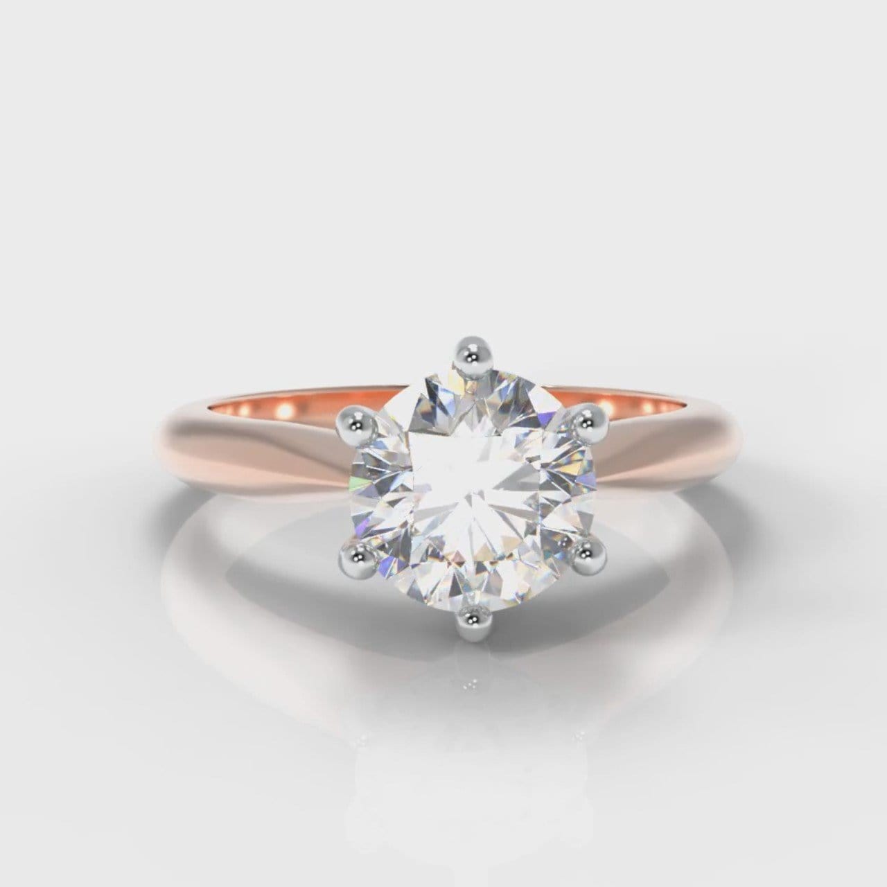 Star Solitaire Round Brilliant Diamond Engagement Ring - Rose Gold