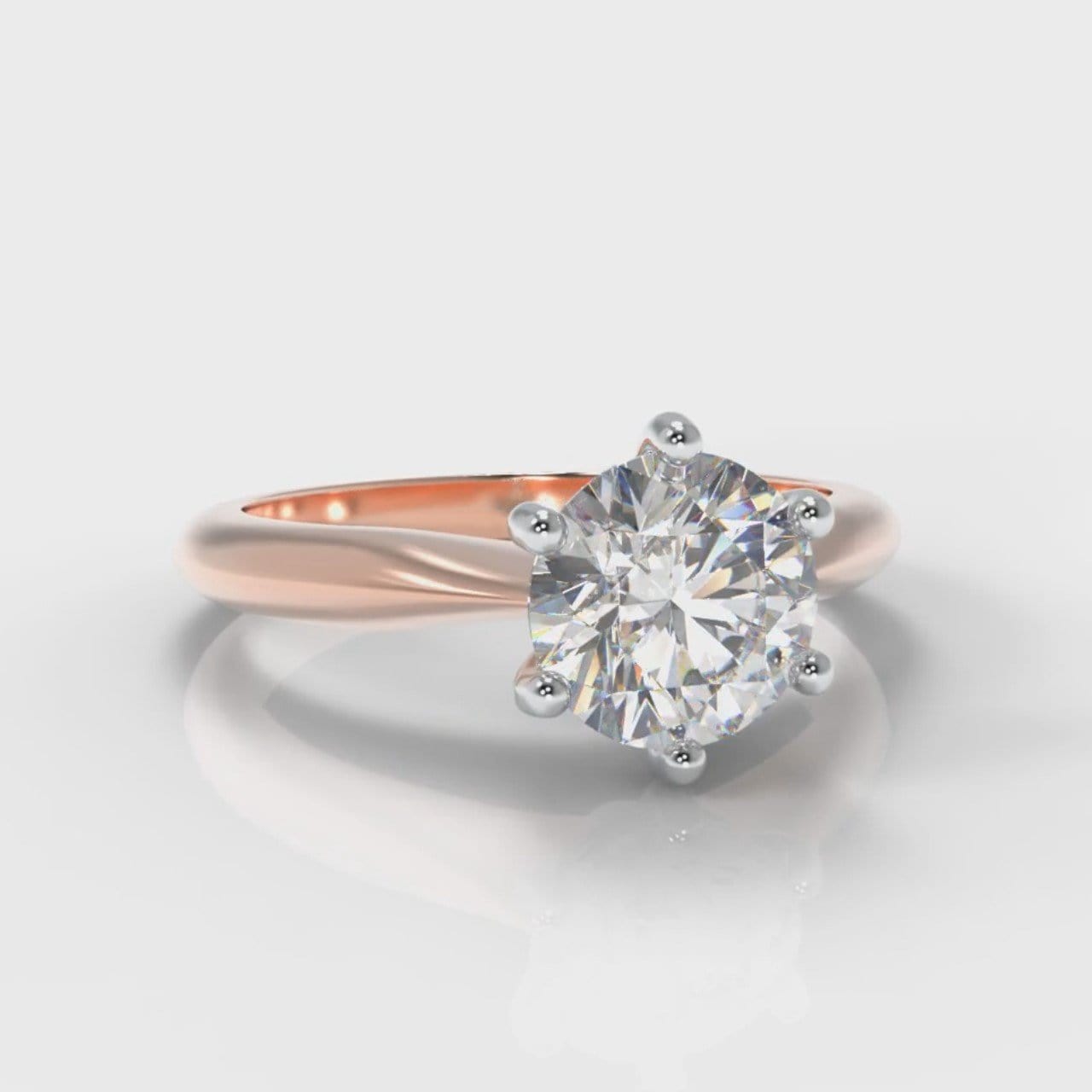 Star Solitaire Round Brilliant Diamond Engagement Ring - Rose Gold