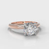 Carrée Solitaire Round Brilliant Engagement Ring - Rose Gold