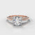 Carrée Solitaire Round Brilliant Engagement Ring - Rose Gold