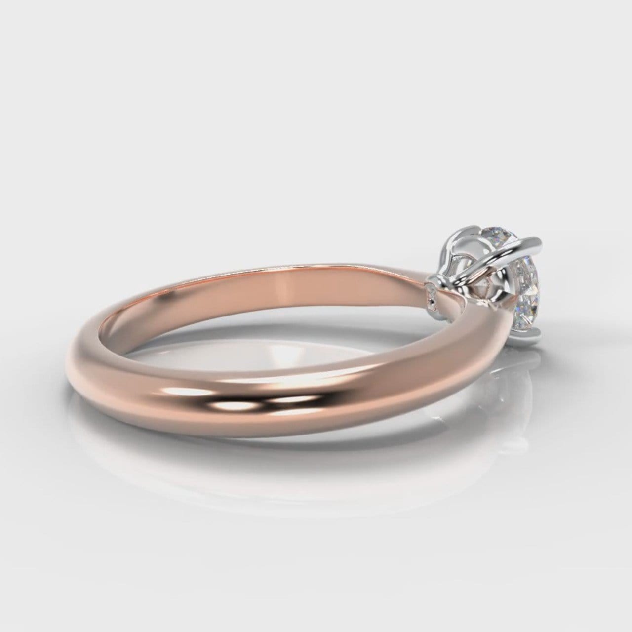 Carrée Solitaire Round Brilliant Engagement Ring - Rose Gold