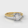 Carrée Solitaire Round Brilliant Diamond Engagement Ring - Yellow Gold
