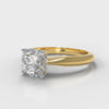 Carrée Solitaire Round Brilliant Diamond Engagement Ring - Yellow Gold