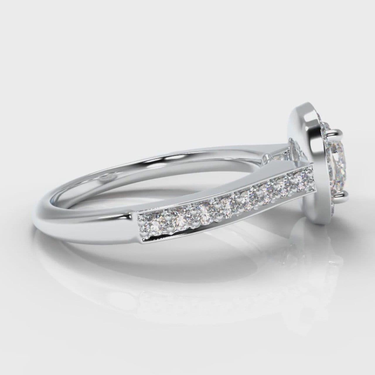 Pavé Cushion Cut Diamond Halo Engagement Ring