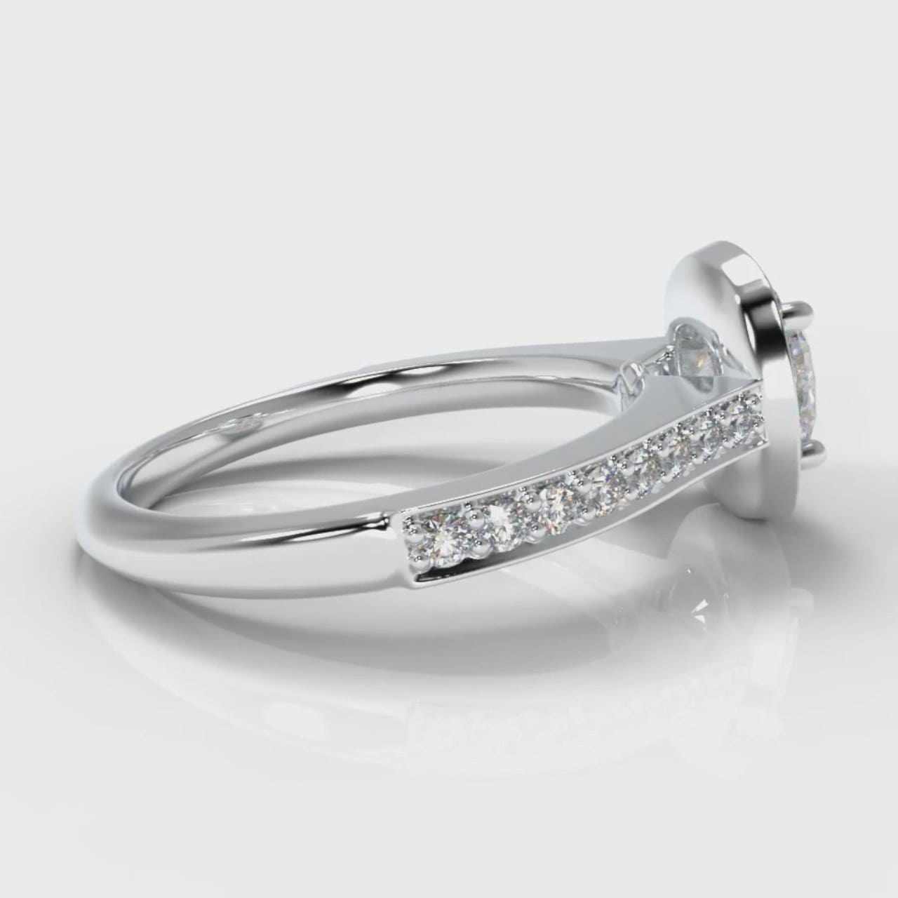 Pavé Cushion Cut Diamond Halo Engagement Ring
