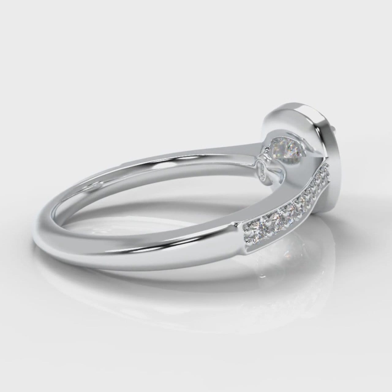 Pavé Cushion Cut Diamond Halo Engagement Ring
