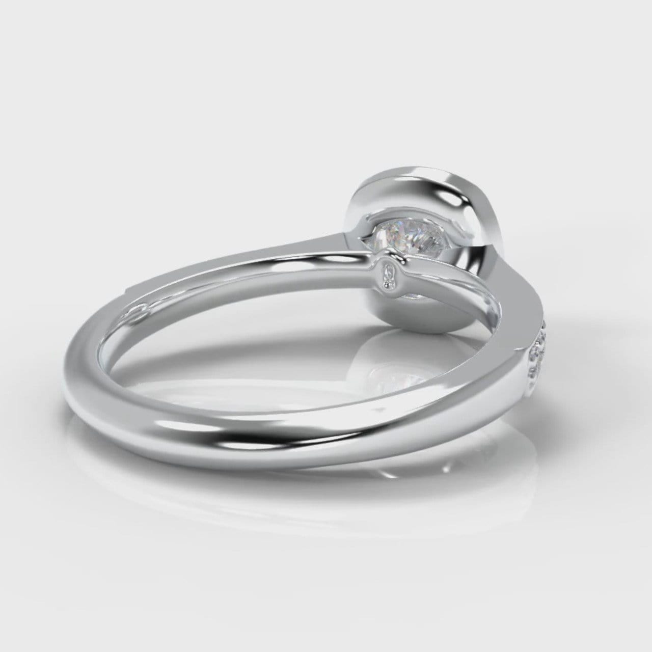 Pavé Cushion Cut Diamond Halo Engagement Ring