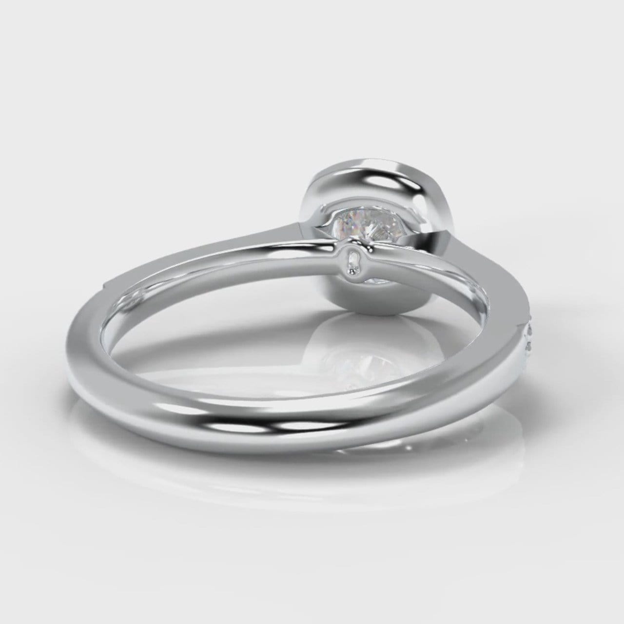 Pavé Cushion Cut Diamond Halo Engagement Ring