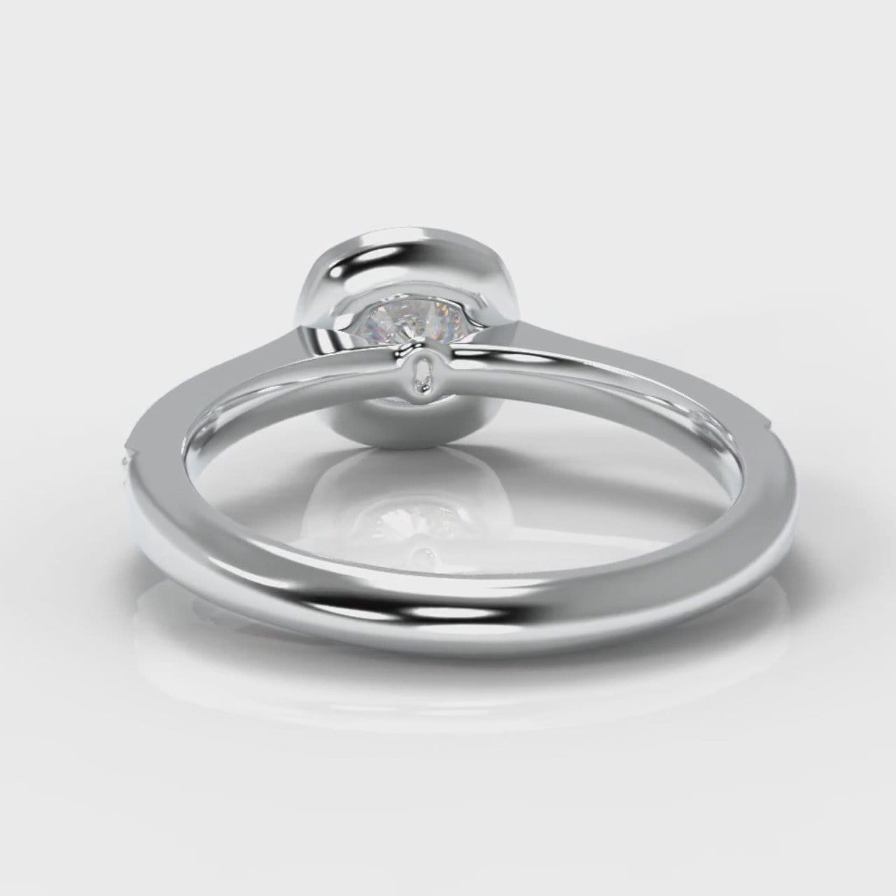 Pavé Cushion Cut Diamond Halo Engagement Ring