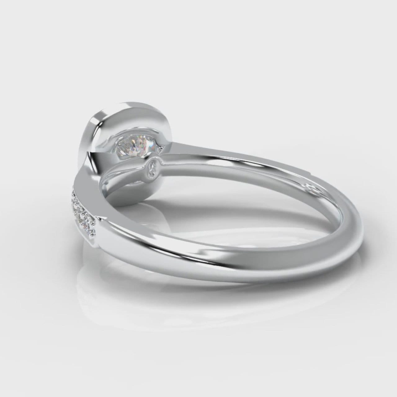 Pavé Cushion Cut Diamond Halo Engagement Ring